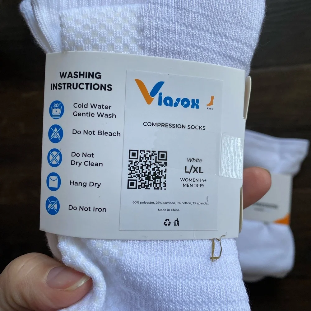 Viasox White Compression Socks for Women NWT